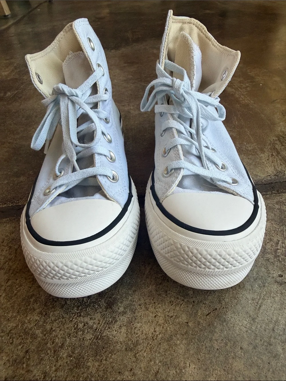 Converse Platform High Top Sneakers - Pale Blue and White